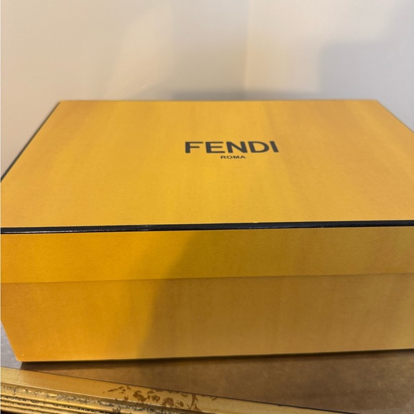 Fendi Black and Tan Leather Mules with Gold Buckle - Picture 3 of 8